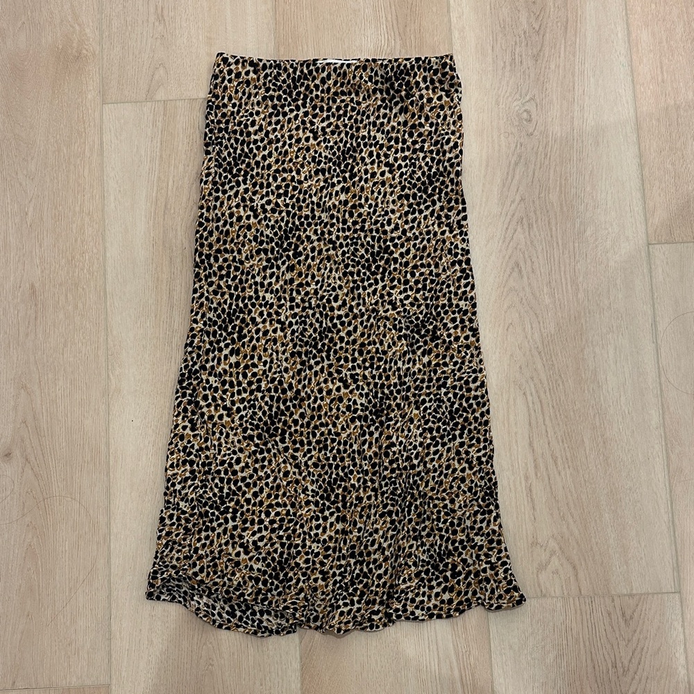 Audrey 3+1 Black and Brown Leopard Pencil Skirt